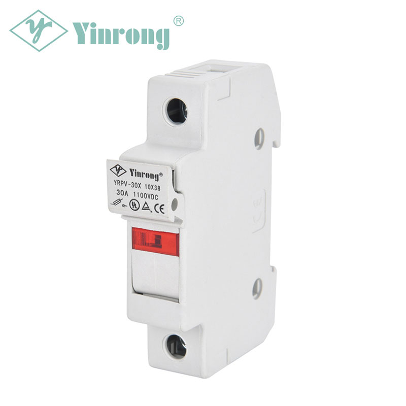 1100VDC 30A 10×38mm Günəş Enerjisi PV DIN Dəmiryolu Sigorta Tutacağı Göstərici İşıqlı